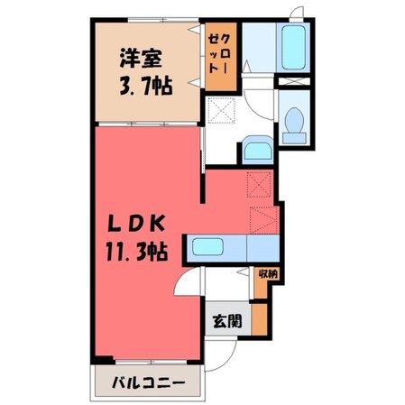 下館二高前駅 徒歩25分 1階の物件間取画像